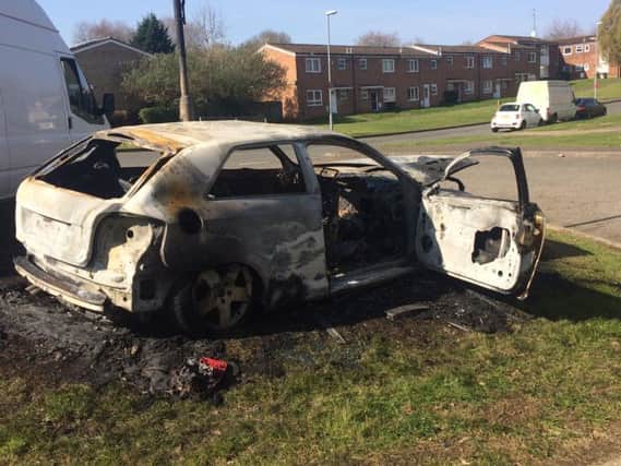 An Audi A3 was destroyed in a fire in Hawksmoor Way last night.