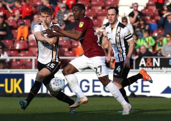 Marvin Sordell battles for possession against Port Vale. Picture: Pete Norton/Getty Images