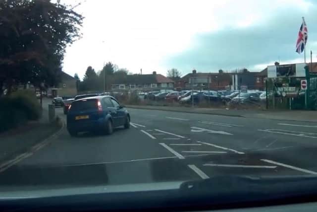 The whole incident was caught on a dashboard camera.