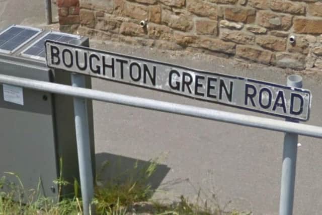 A nine-year-old pedestrian was hit by a car on Boughton Green Road on Monday.