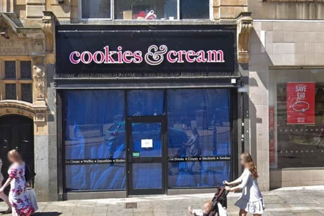 The empty dessert parlour on the Drapery could be 'freed up' to become any number of businesses.