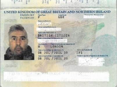 One of Mabbutt's fake passports used at the banks.