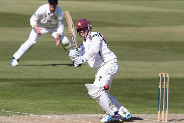 Rob Newton his an unbeaten 85 for Northants against Glamorgan