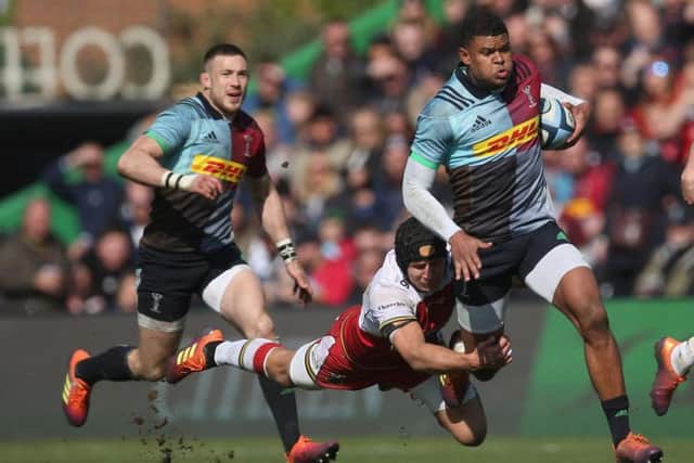 Piers Francis made a vital tap tackle on Nathan Earle, who suffered an unfortunate injury