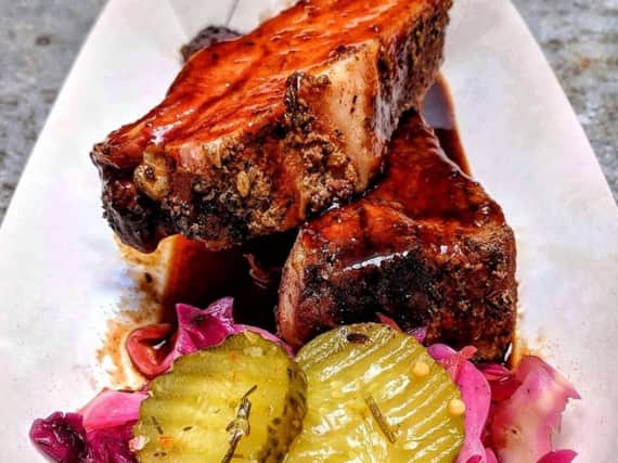 Pictured: St Louis style ribs and smoked brisket from Little Urban BBQ who will be there on launch night.