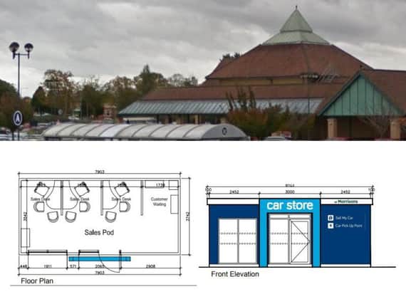 A single-storey 'Car Store' could be built on the car park of a Northampton supermarket.