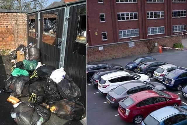 A resident's photos of Woodstock's bins and car park even before a new floor is added.