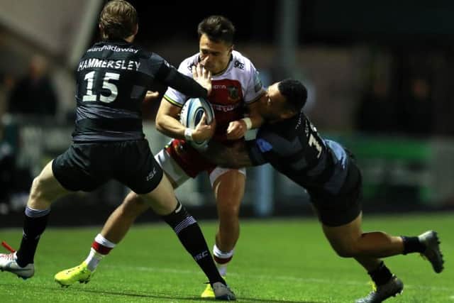 Tom Collins scored a hat-trick against Newcastle at Kingston Park