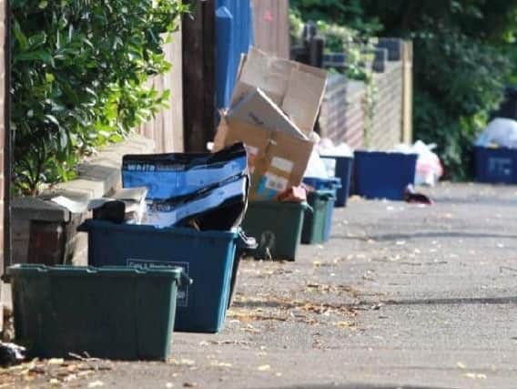 The recycling containers have been replaced by clear sacks at some Far Cotton homes as part of a trial by Northampton Borough Council. Picture by Georgi Mabee