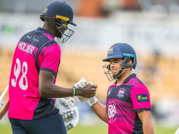 Ricardo Vasconcelos (right) and Jason Holder were in action for the Steelbacks (pictures: Kirsty Edmonds)