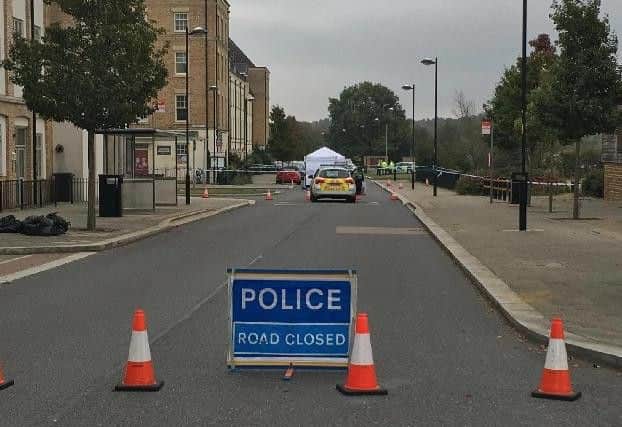 The scene a day after Josh was killed. Police cordoned off the immediate area.