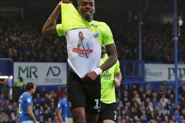 Ivan Toney, seen here celebrating his goal against Portsmouth, shared the racist Instagram posts he was sent via his Twitter account.