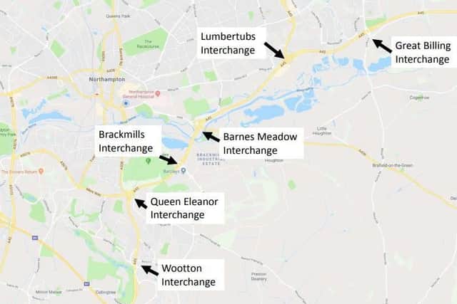 The locations of the proposed upgrades