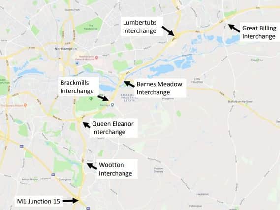 The locations of the proposed upgrades