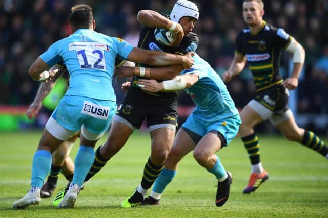 Luther Burrell scored on his final Franklin's Gardens appearance
