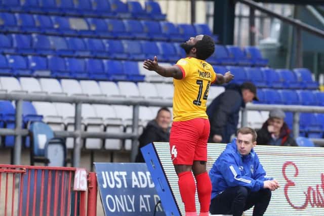 FIVE-STAR COBBLERS! Junior Morias added the gloss to an excellent away day for Northampton on Saturday.