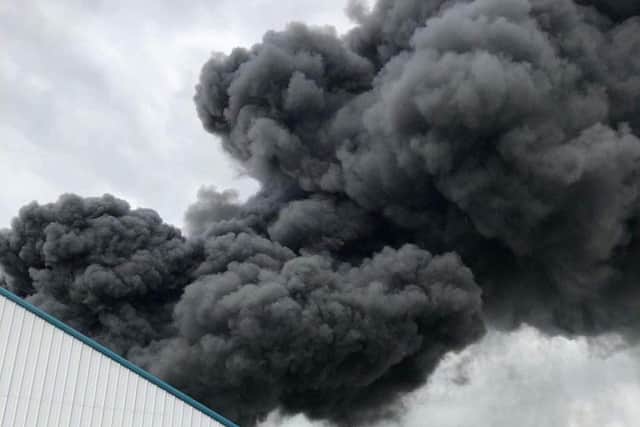 Eyewitnesses have reported seeing the plume of smoke from miles away, in Milton Keynes.