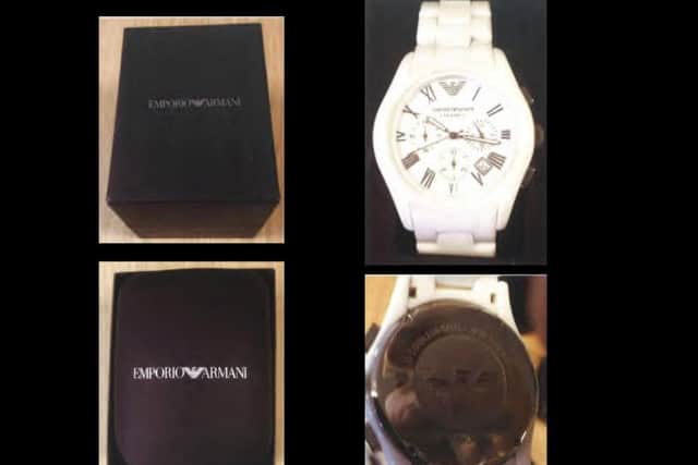 Armani watches were also bought with the fraud money.
