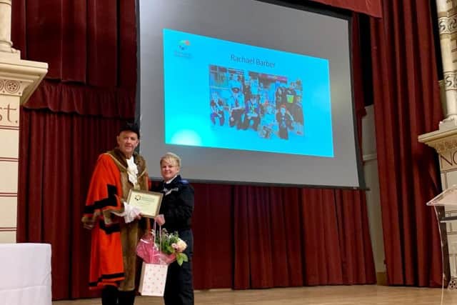 PCSO Rachael Barber who works "above and beyond" for youth engagement work in St Davids.