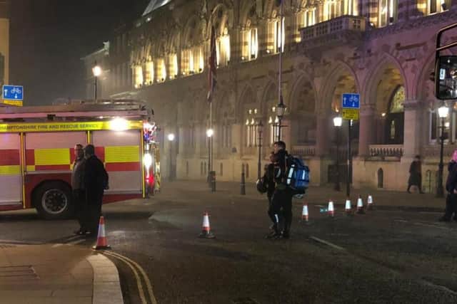 A fire broke out at Northampton Museum and Art Gallery in February - but a fire door stopped the blaze in its tracks.