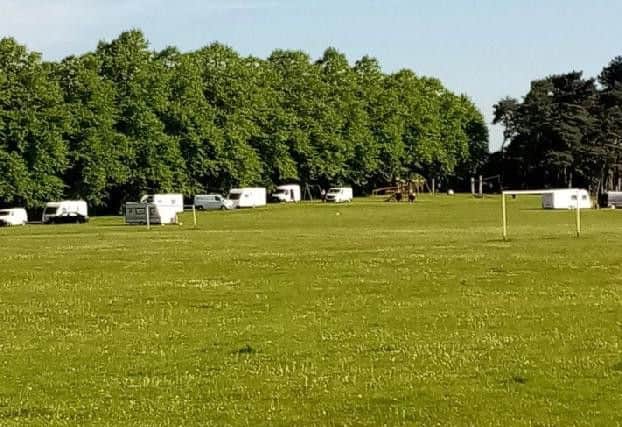 Travellers at Kingsthorpe Rec Ground earlier this week