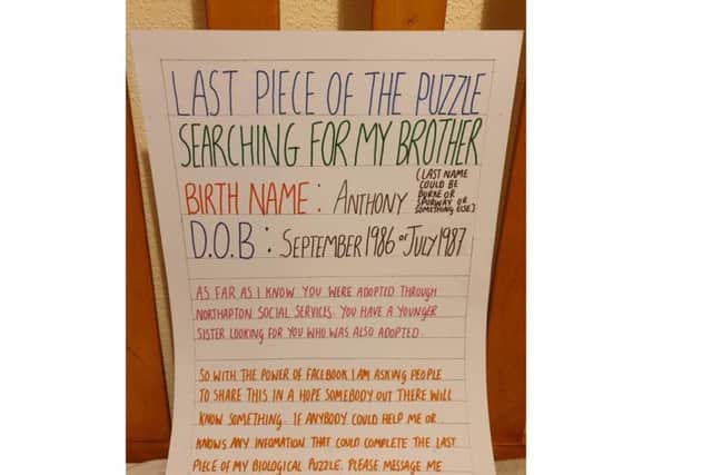 Sarah's poster, which she shared on Facebook, has now been seen around the world.