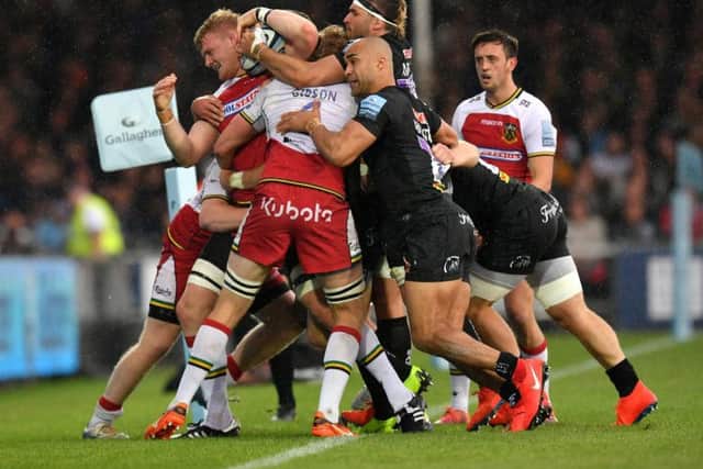 Saints and Exeter scrapped it out