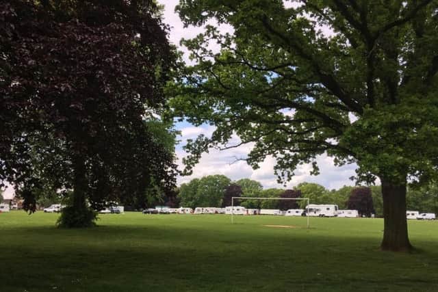 The group of caravans were spotted this afternoon (Monday) on Abington Park.