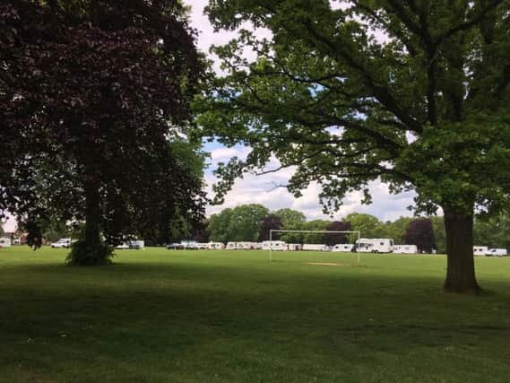 The group of caravans were spotted this afternoon (Monday) on Abington Park.