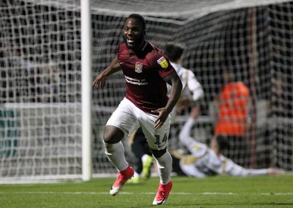 Junior Morias scored a late,late equaliser as the Cobblers drew 2-2 with Milton Keynes Dons in December