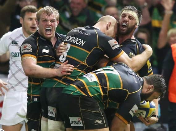 Tom Wood scored the most dramatic try of them all in the play-off semi-final success against Leicester Tigers in May 2014