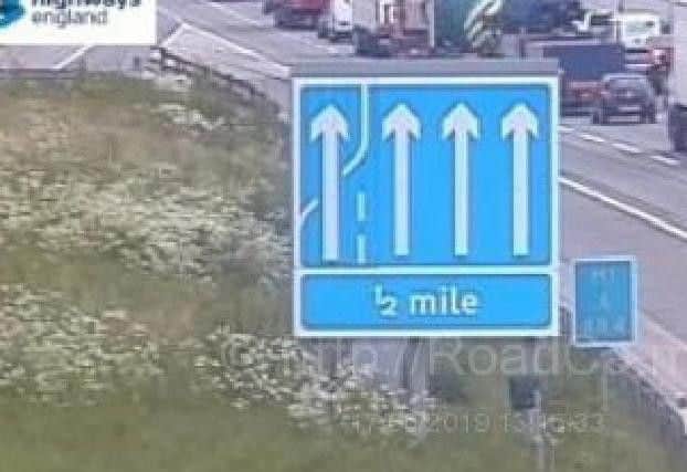 The M1 is currently closed south of Northampton
