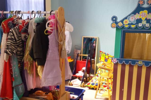 Pictures show a play area inside the centre which is a haven for the young children.
