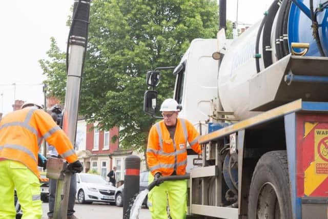 A drain-clearing operation was carried out in St Leonard's Road, Far Cotton in 2018 following extensive flooding