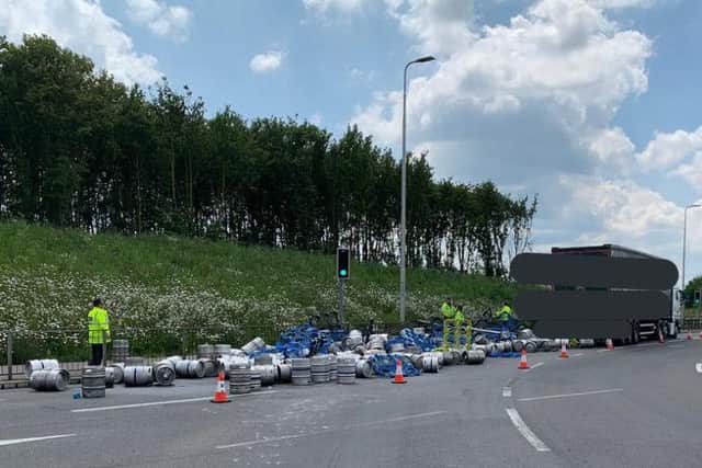 A photo of the scene was shared by a Northamptonshire Police officer on Twitter.