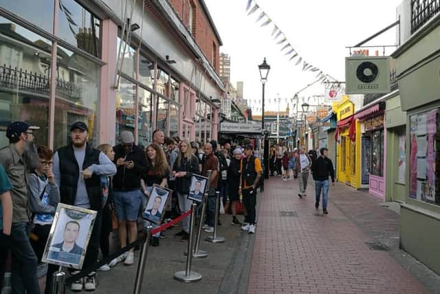 Fans queued outside Resident Music last night (Thursday)