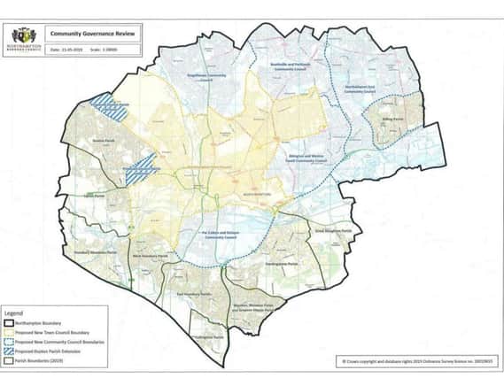 The Option B map of proposed parishes