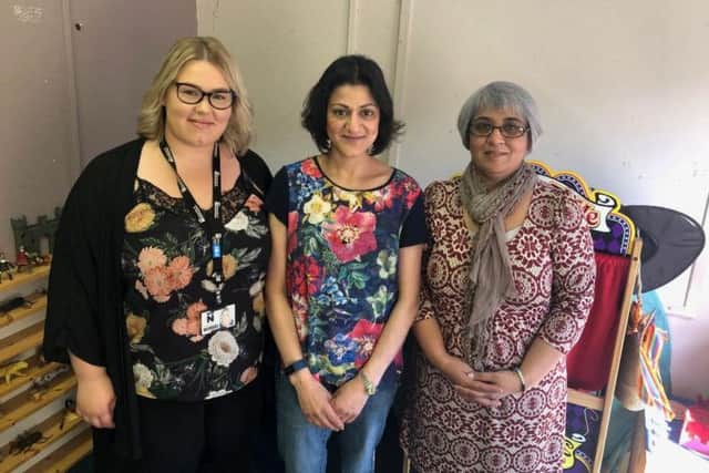 Pictured left - right: University of Northampton senior lecturer Lucy Atkinson, KidsAid manager Suki Bassi and HR worker at the University of Norhtampton, Jagruti Patel. The university has teamed up with KidsAid as part of the ChangeMaker Fellowship.