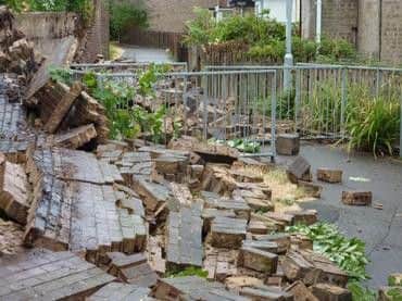 This picture was taken in July last year after the wall fell down overnight.