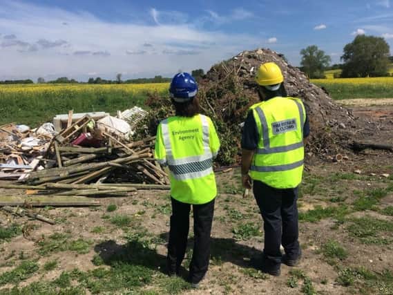 Inspection of a site north of Grantham. Photo: Environment Agency