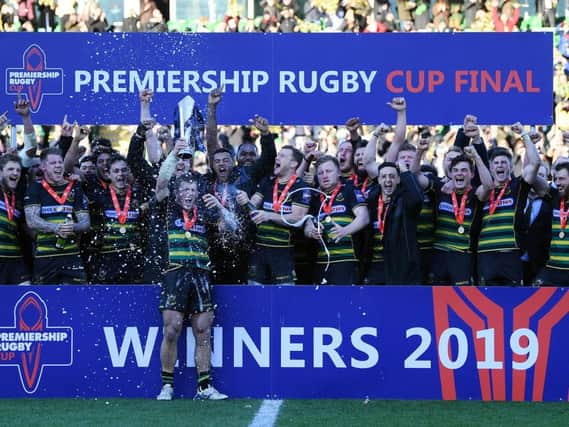 Saints beat Saracens to claim the Premiership Rugby Cup at Franklin's Gardens