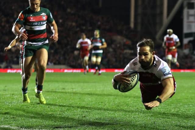 Cobus Reinach scored 12 league tries, including this one at Leicester in March