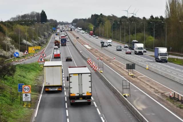 The smart motorway is complete around junction 16 and is under construction between junction 14 and 15.