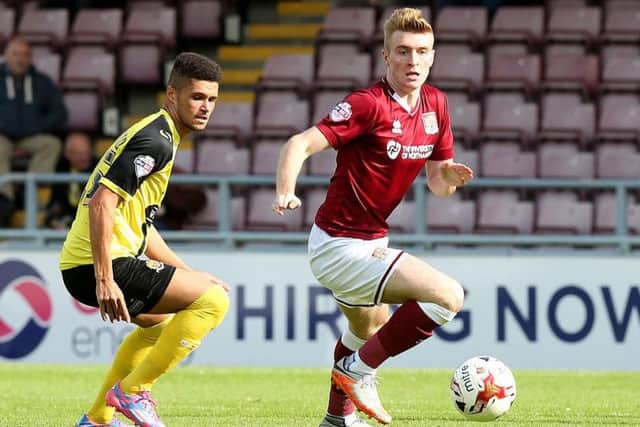 Ryan Watson in action for the Cobblers in 2015