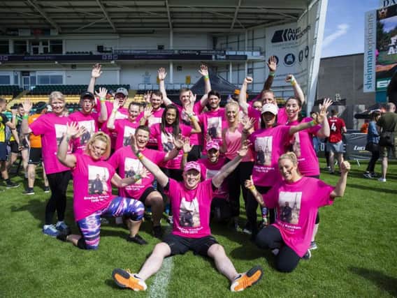 Nearly 2,000 has been raised in memory of Bradley after his friends took on Tough Mudder on Saturday. Picture taken at Northampton Saints' ground by Kirsty Edmonds.