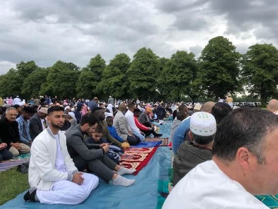 Nearly 1,000 Northampton Muslims came together on the Racecourse to mark the end of Ramadan.