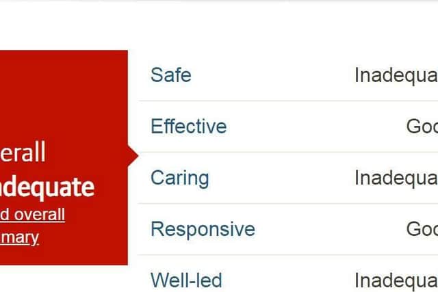 The St Andrew's adolescents unit was rated Inadequate overall and has been placed in special measures