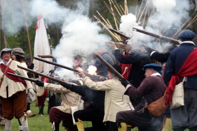 Library picture of a re-enactment of the Battle of Naseby