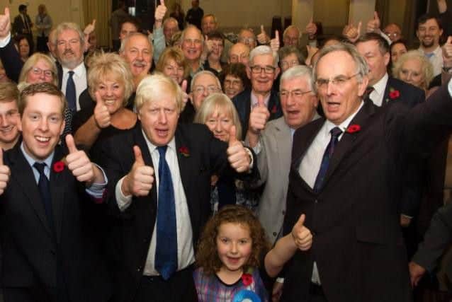 Andrew Lewer tweeted this picture of Johnson and the Northamptonshire MPs when announcing his support for the candidate.