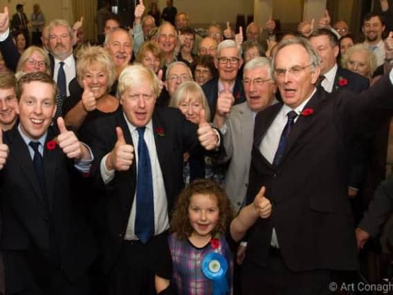 Andrew Lewer tweeted this picture of Johnson and the Northamptonshire MPs when announcing his support for the candidate.